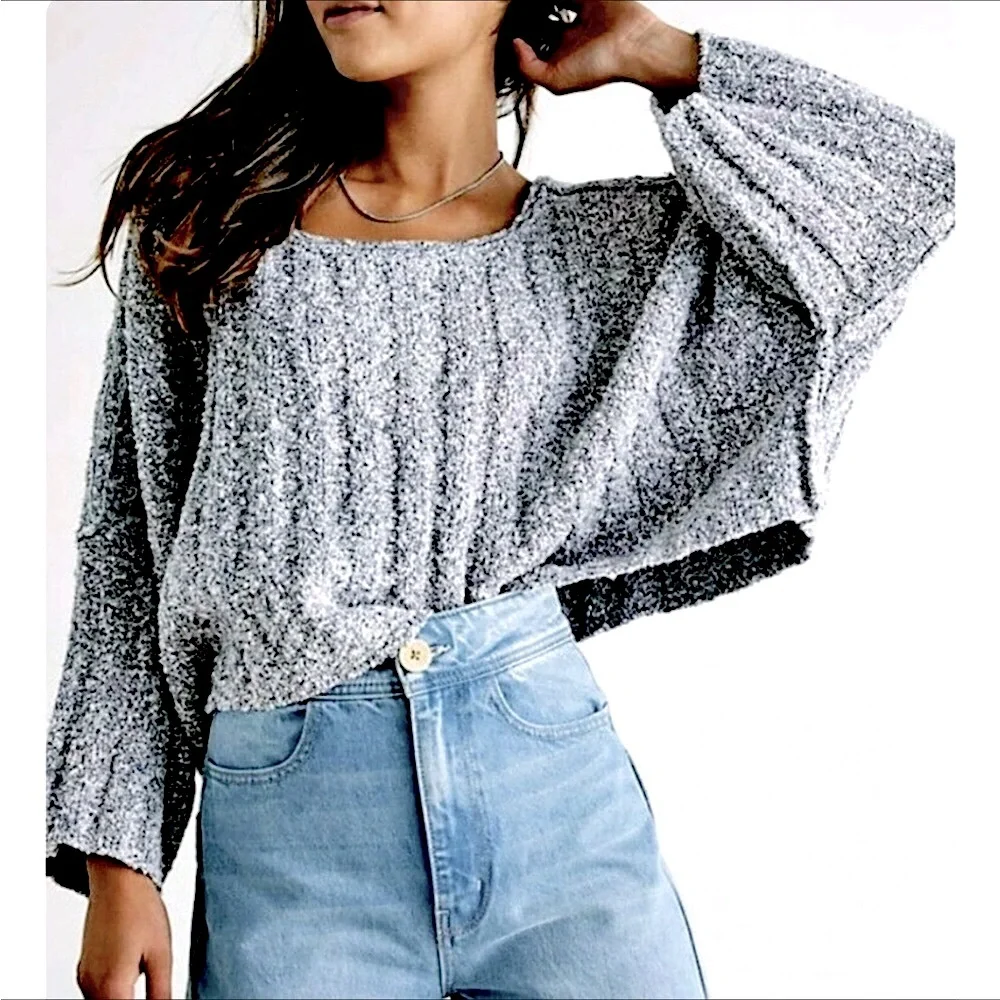 Free People Pullover Crop Sweater